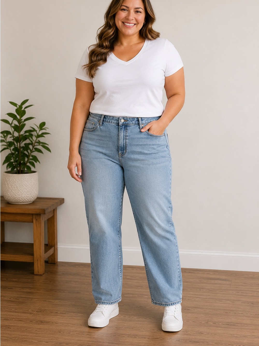 Seven7 Light Blue Straight Leg Women’s Jeans